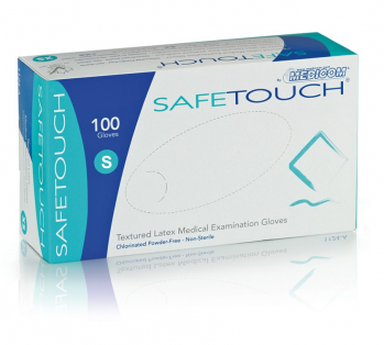 Перчатки латексные текстурированные без пудры Safe-Touch 100шт (Medicom) S