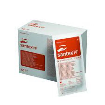 Перчатки хирургические стерильные латексные неприпудрены SANTEX POWDER FREE (размер 6,0  50пар/уп/400 / ящ)