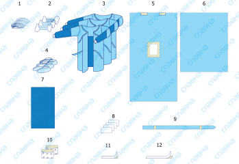 Комплект одежды и покрытий операционных для лапароскопии №1/Б Славна