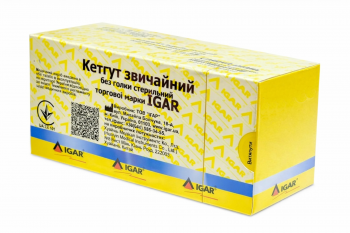 Кетгут обычный без иглы стер. г.. M5 (USP 1) нит 150 см, №12 Игар