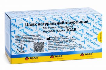 Шелк натуральный хирургический без иглы стер. "Игар" г. М5 (USP 2) нит 150 см, №12 Игар