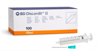 Шприц Discardit II 10 мл с иглой 21G 0,8х40 Becton Dickinson 100шт/уп