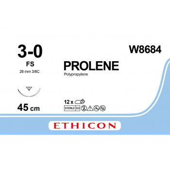 COROLENE 3/0 (Пролен W8770), колючая 26 мм, 1/2, длина 75 см