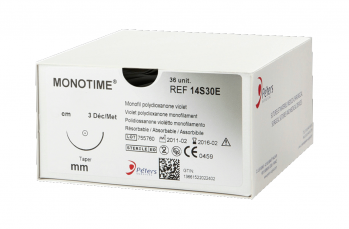 MONOTIME 5/0 (ПДС W9101H), колючая 18мм, 1/2, длина 70см