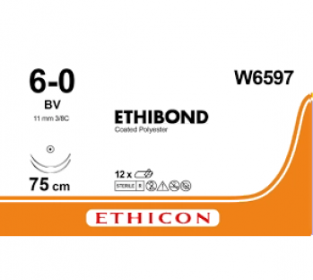 Этибонд Эксель (Ethibond Excel) 6/0, длина 75см, 2 кол. иглы 11мм BV W6597